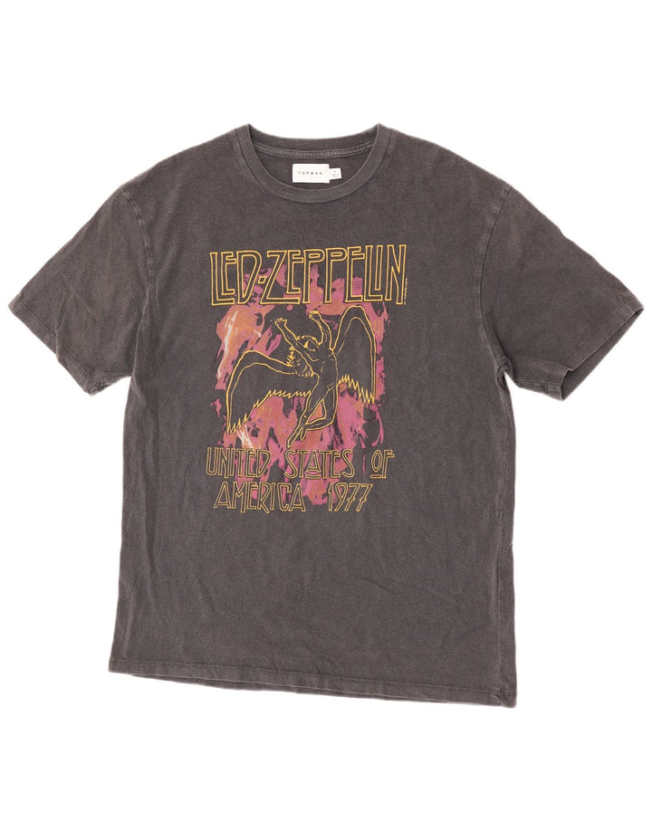 Camiseta gráfica masculina Topman Top pequeno algodão cinza