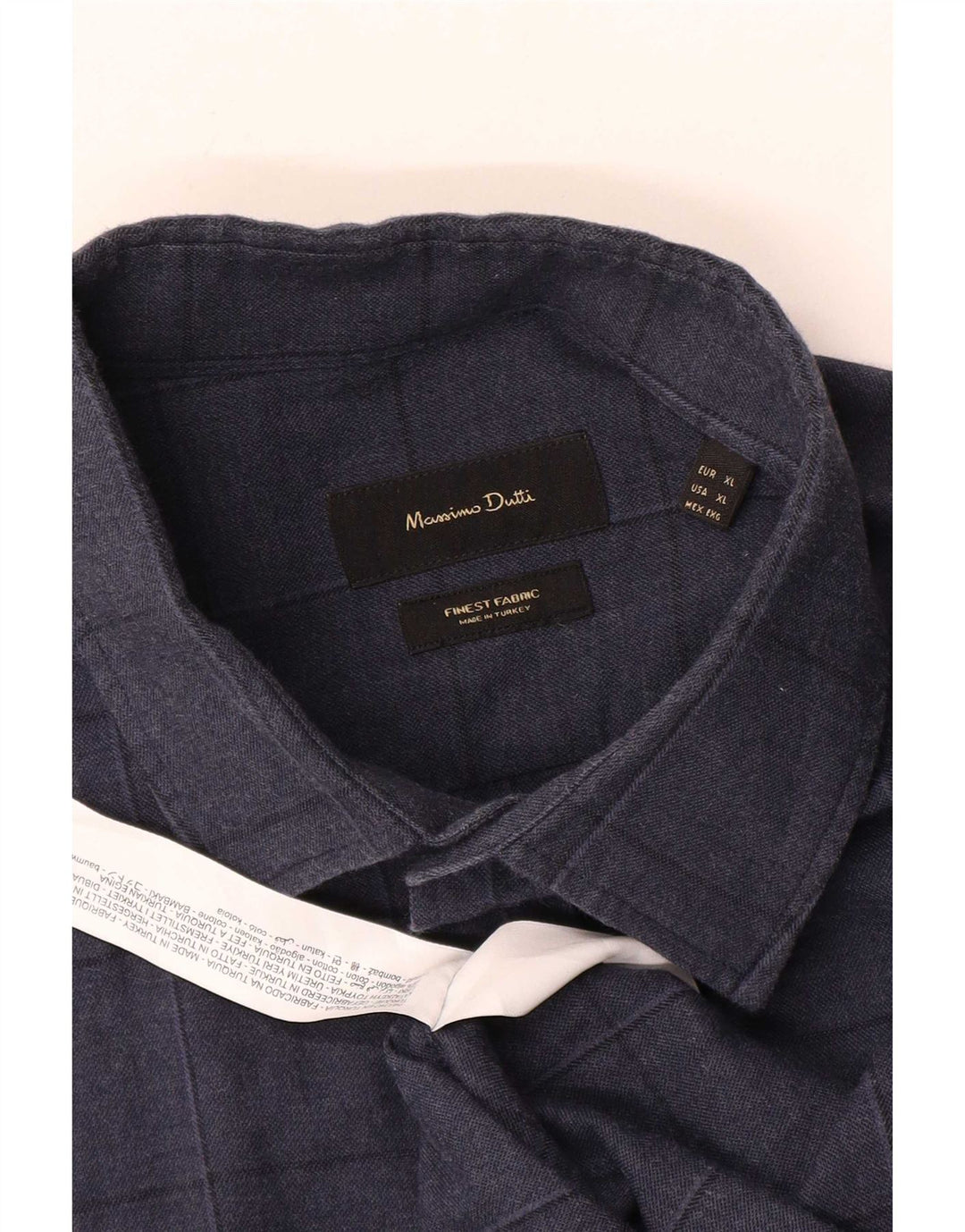 Camisa masculina Massimo Dutti XL azul marinho xadrez algodão