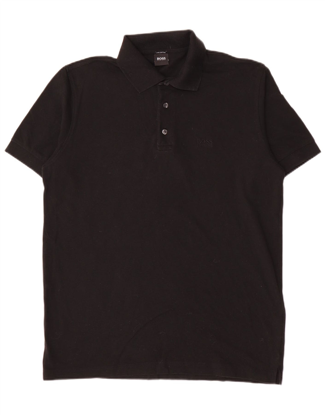 Camisa polo masculina Hugo Boss de algodão preto médio