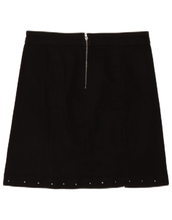 Mini saia feminina Guess W29 algodão manchado preto médio