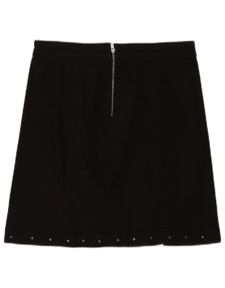 Mini saia feminina Guess W29 algodão manchado preto médio