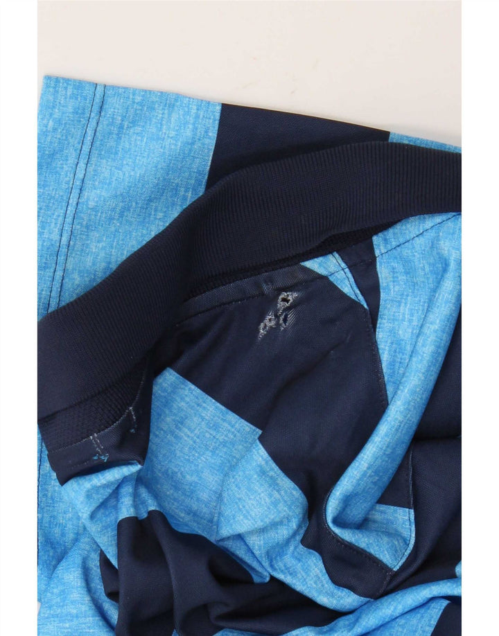 Camisa polo masculina Nike Dri Fit Standard pequena listrada azul de poliéster