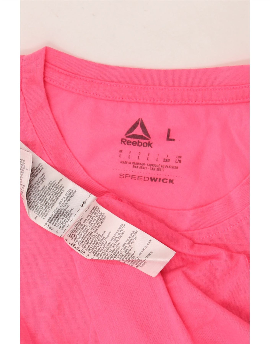 Camiseta gráfica masculina Reebok Top grande poliéster rosa