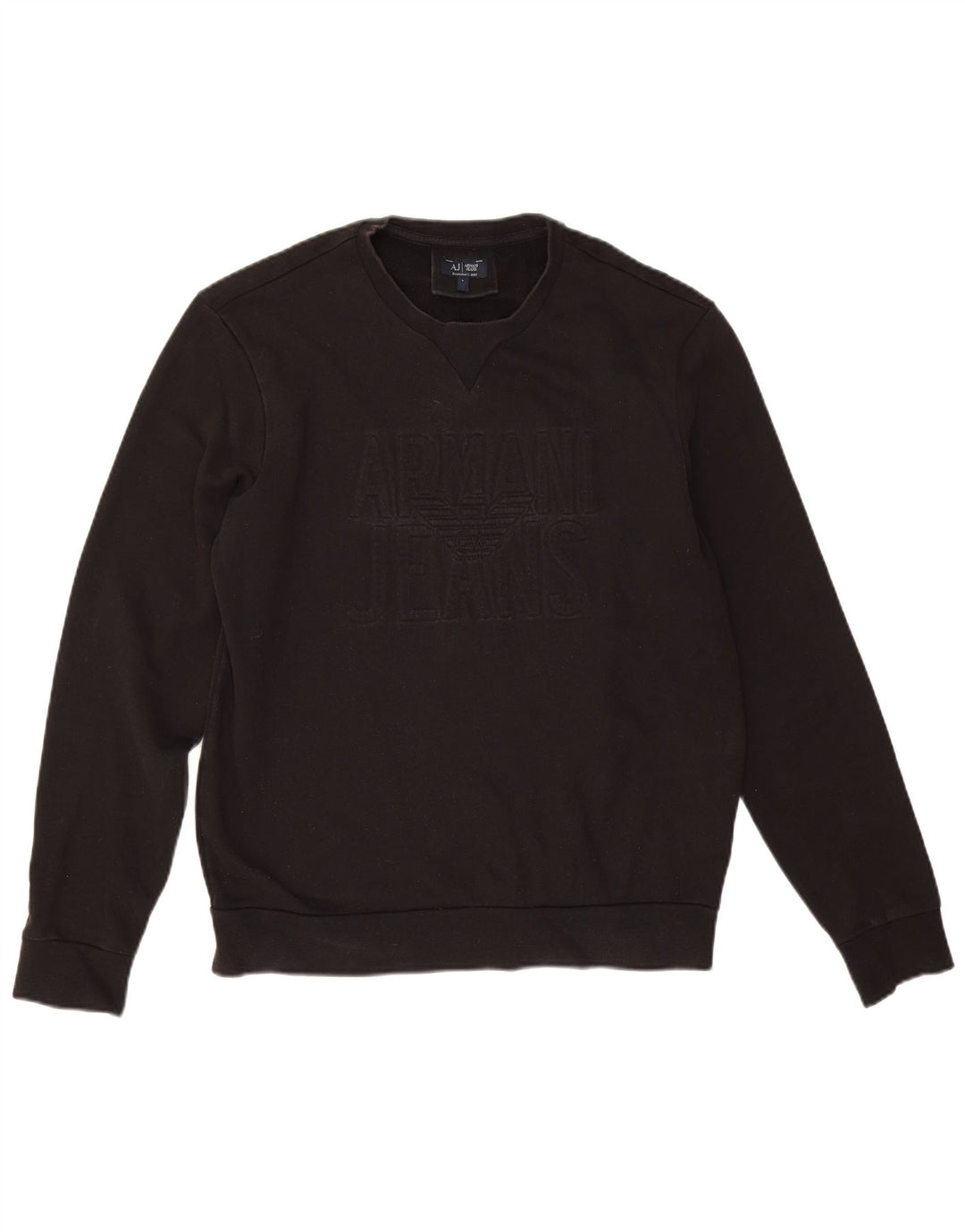 Suéter gráfico masculino Armani grande algodão preto