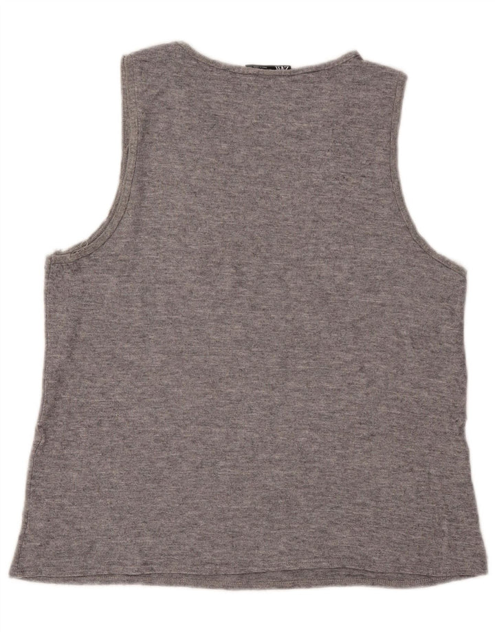 Colete feminino Zara UK 16 grande cinza Fair Isle