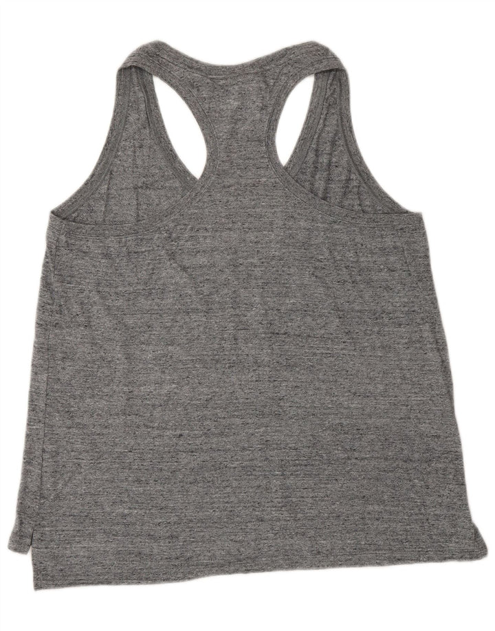 Colete feminino Nike UK 14 grande algodão manchado cinza