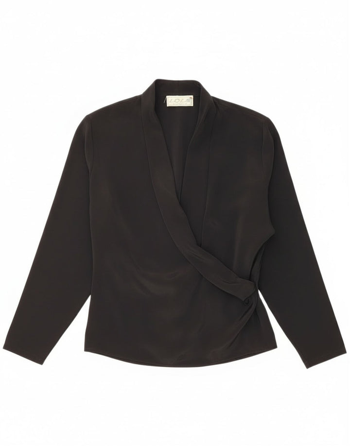 Blusa feminina de manga comprida LOLA Top UK 12 médio preto