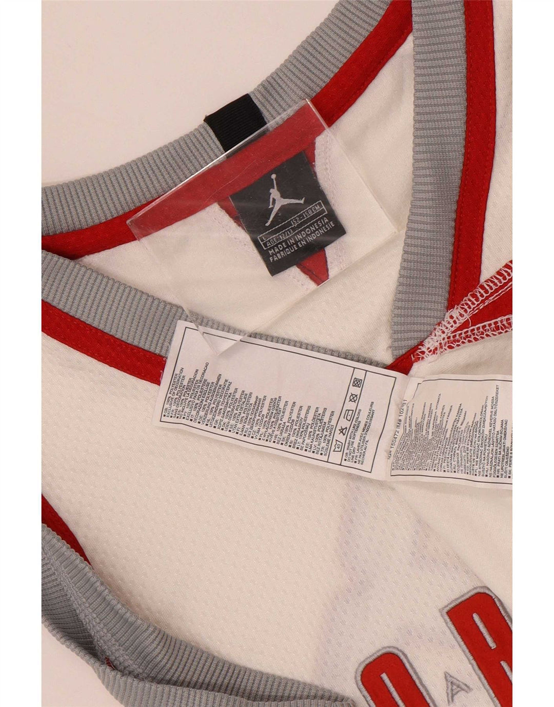 Jordan Boys Graphic Vest Top 12-13 anos grande branco colorblock poliéster
