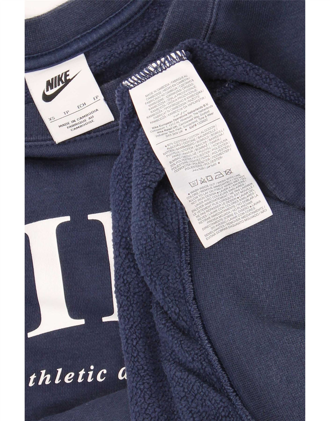 Moletom Nike masculino gráfico oversized Jumper XS azul marinho algodão