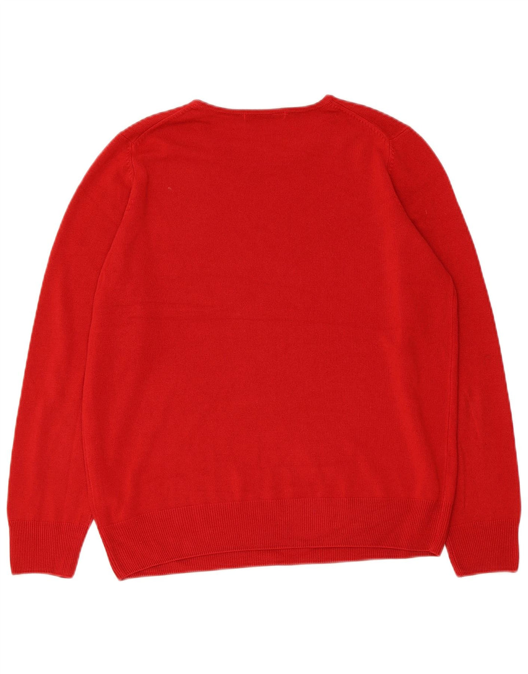 Suéter feminino Marks & Spencer com gola redonda Reino Unido 14 acrílico vermelho médio
