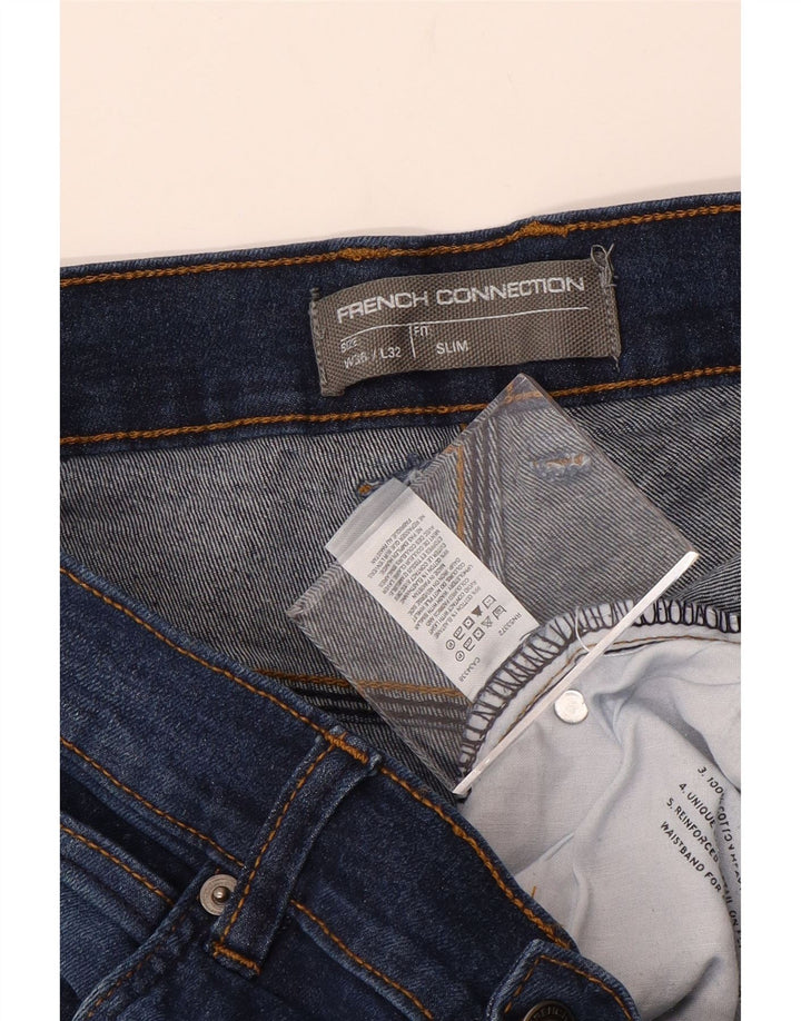 FRENCH CONNECTION Mens Jeans Slim W36 L32 Azul Algodão