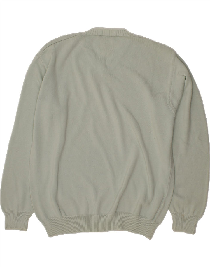 HENRY COTTONS Mens V-Neck Jumper Sweater XL Blue Cotton Vintage Henry Cottons and Second-Hand Henry Cottons from Messina Hembry 