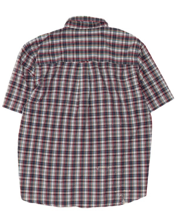 Camisa masculina de manga curta Chaps Easy Care 2XL algodão xadrez multicolorido