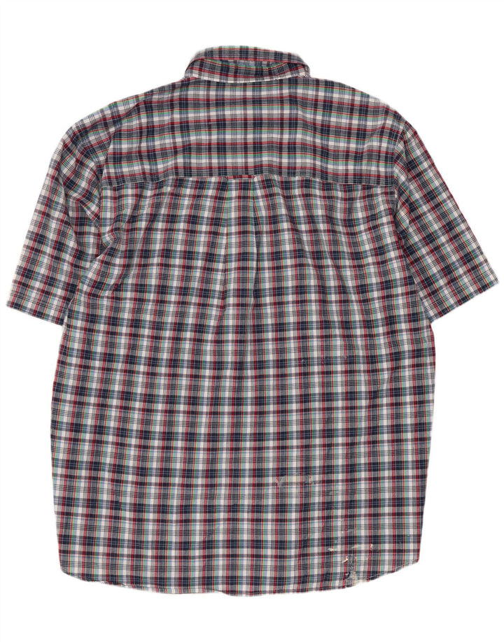 Camisa masculina de manga curta Chaps Easy Care 2XL algodão xadrez multicolorido