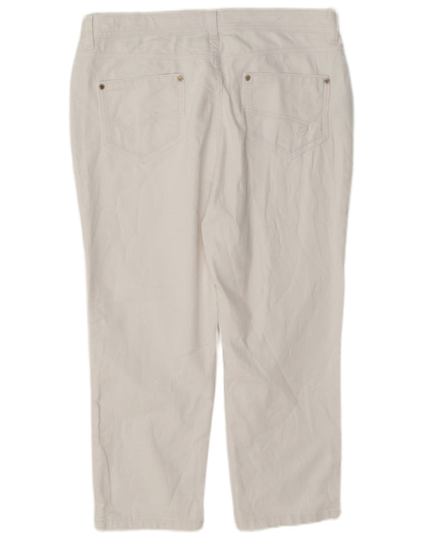 Calça feminina Marks & Spencer Per Una cortada UK 14 grande W34 L22 branca