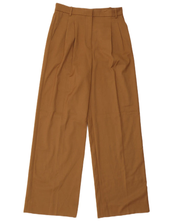 Zara Calça Chino Feminina Cintura Alta Pegada Pequena W26 L31 Poliéster Bege