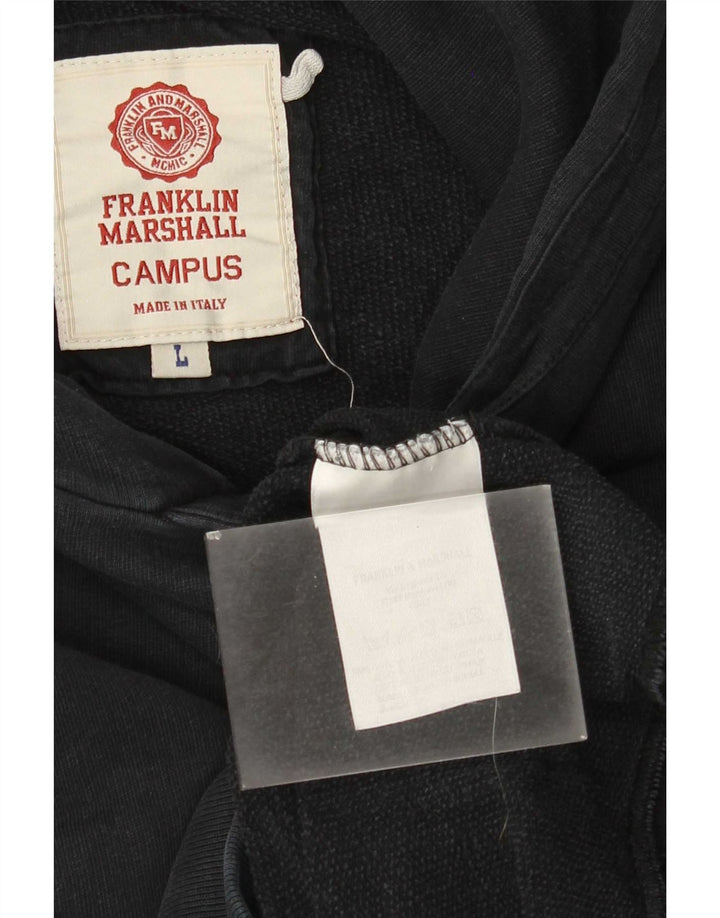 Franklin Marshall moletom com capuz masculino grande algodão preto