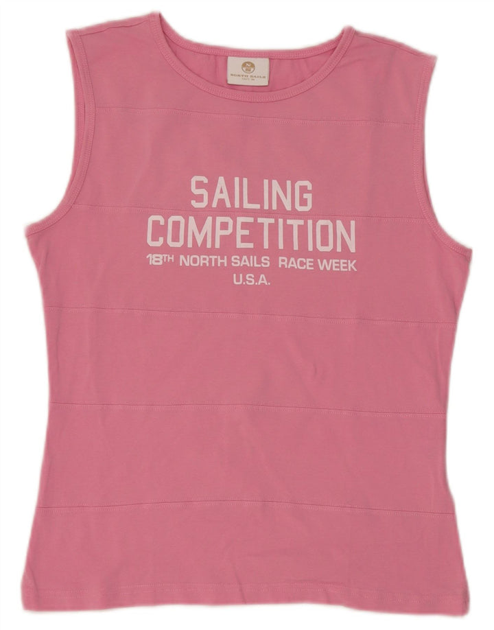 North Sails Womens Crop Graphic Vest Top Reino Unido 12 Médio Rosa