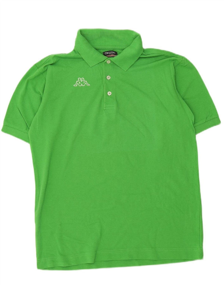 Camisa polo masculina KAPPA gráfica grande algodão verde