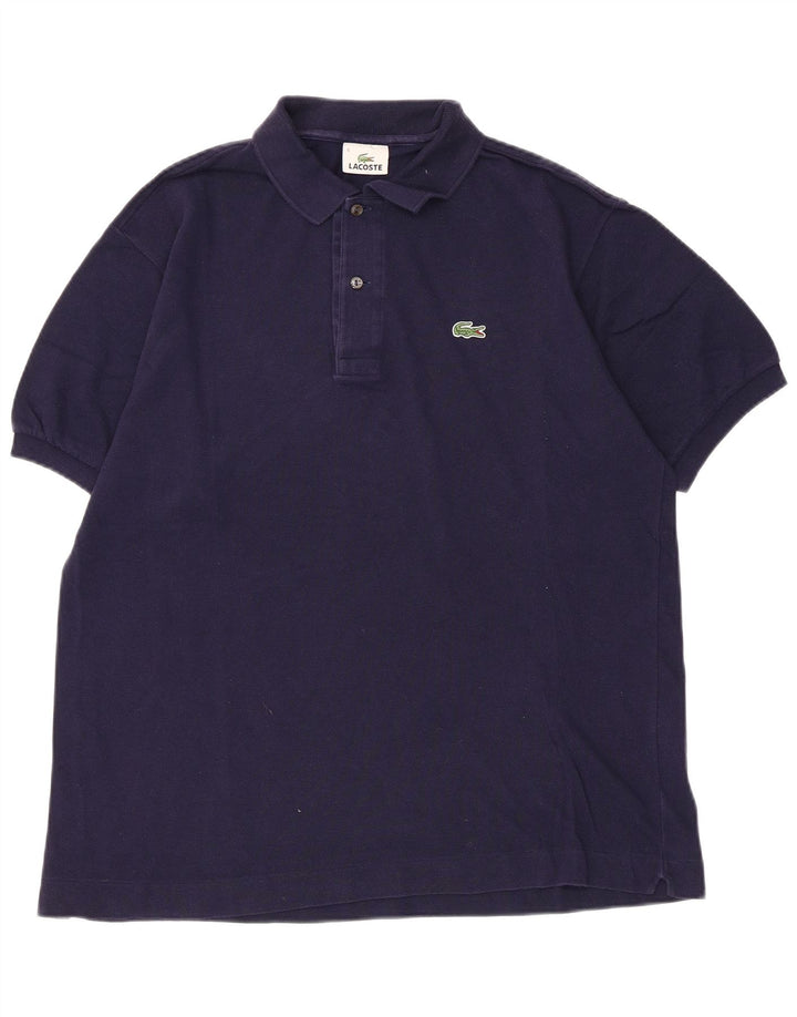 Camisa polo masculina Lacoste tamanho 5 grande algodão azul marinho