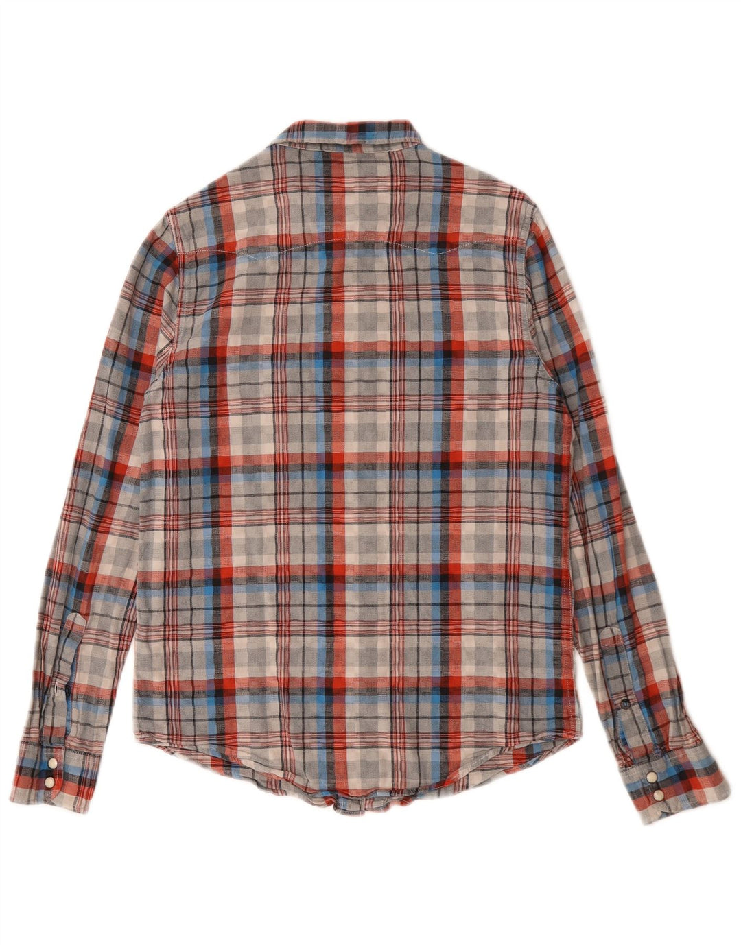 Camisa masculina Lee de flanela de ajuste regular pequena de algodão xadrez multicolorido