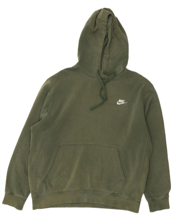 Nike Mens Hoodie Jumper Grande Algodão Verde