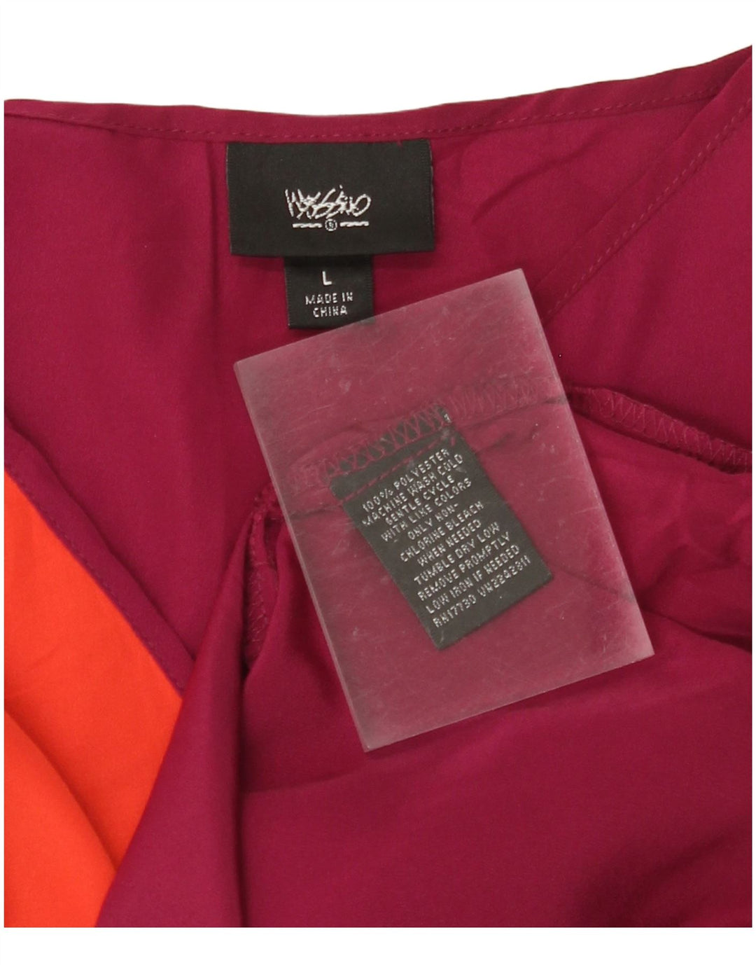 Vestido deslizante feminino MOSSIMO Reino Unido 14 grande poliéster colorblock cor de vinho