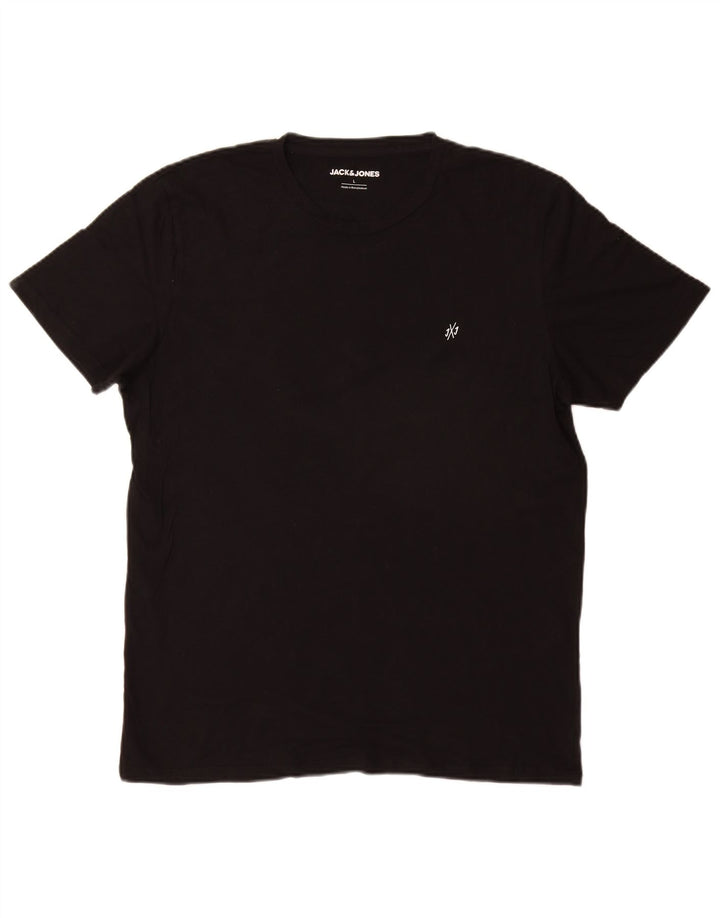Camiseta masculina Jack & Jones grande algodão preto