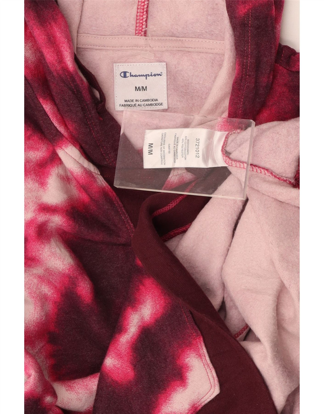 CHAMPION Womens Hoodie Jumper UK 14 Medium Pink Tie Dye Cotton Vintage Champion and Second-Hand Champion from Messina Hembry 
