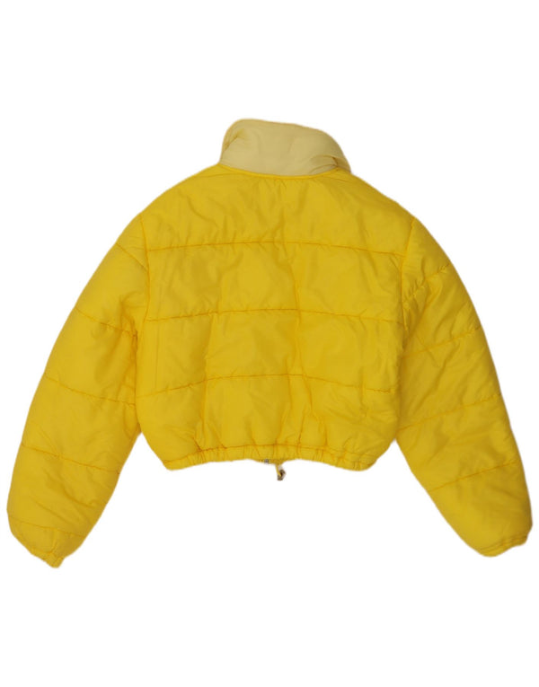 Jaqueta acolchoada feminina vintage UK 14 amarelo médio