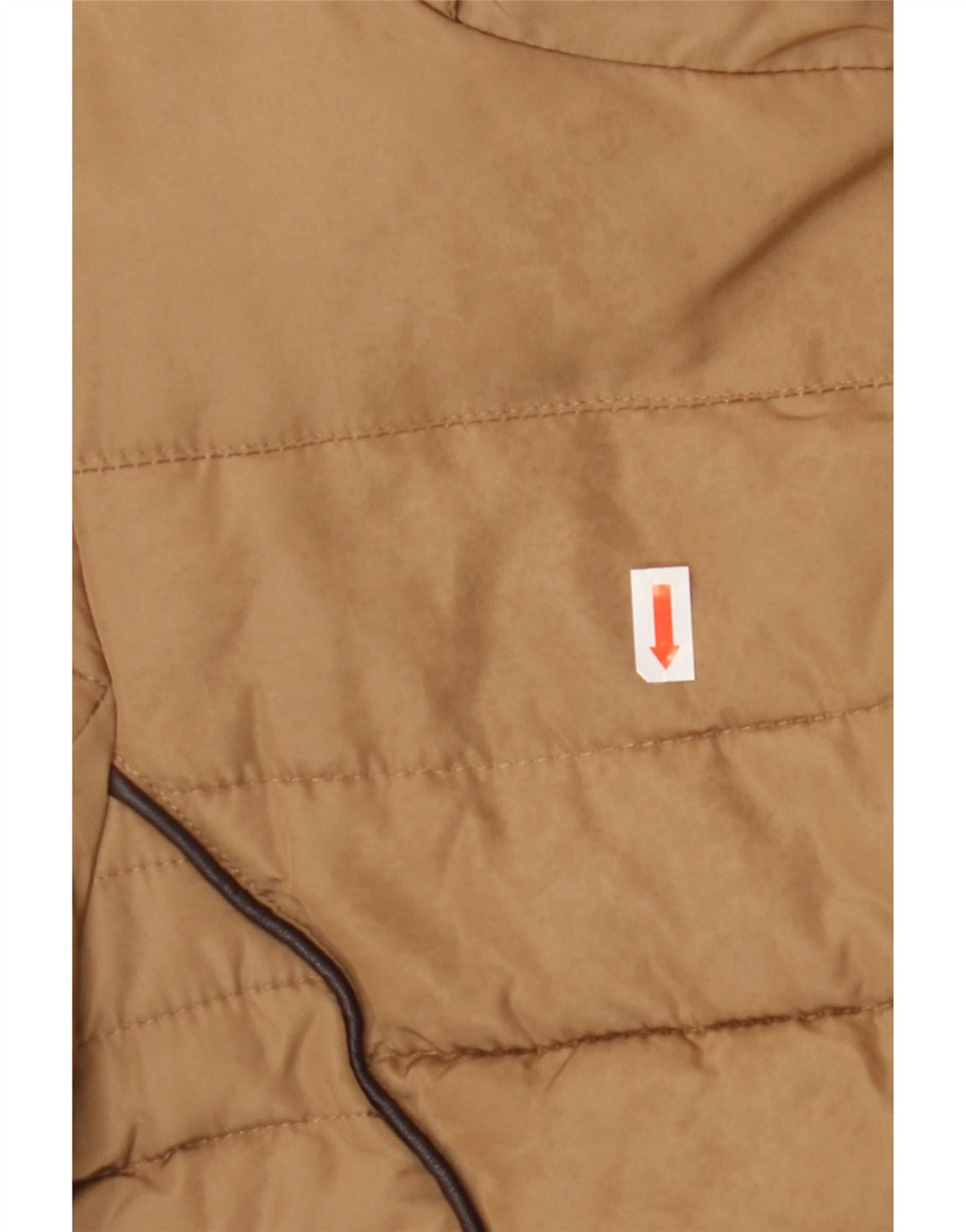 Jaqueta acolchoada feminina Zara UK 16 grande poliéster marrom