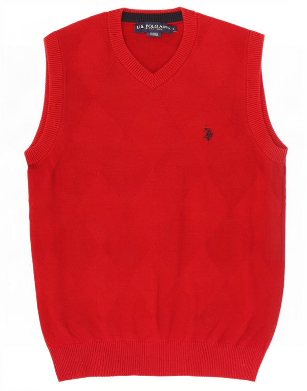 US Polo Assn. Colete masculino regata pequeno algodão vermelho