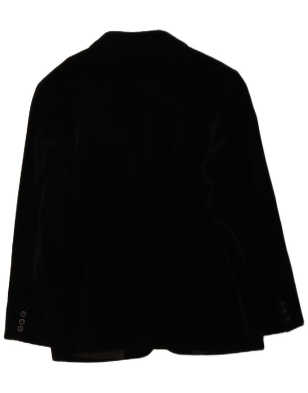 Jaqueta blazer masculina de veludo com 3 botões Impuls Reino Unido 40 grande algodão preto