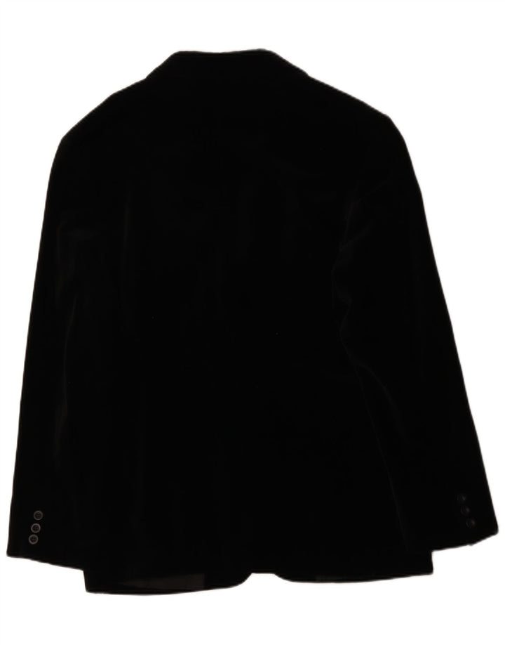 Jaqueta blazer masculina de veludo com 3 botões Impuls Reino Unido 40 grande algodão preto