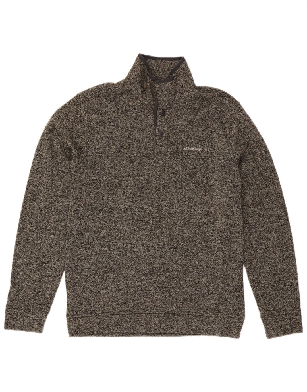 Suéter masculino Eddie Bauer com gola redonda e poliéster manchado cinza pequeno