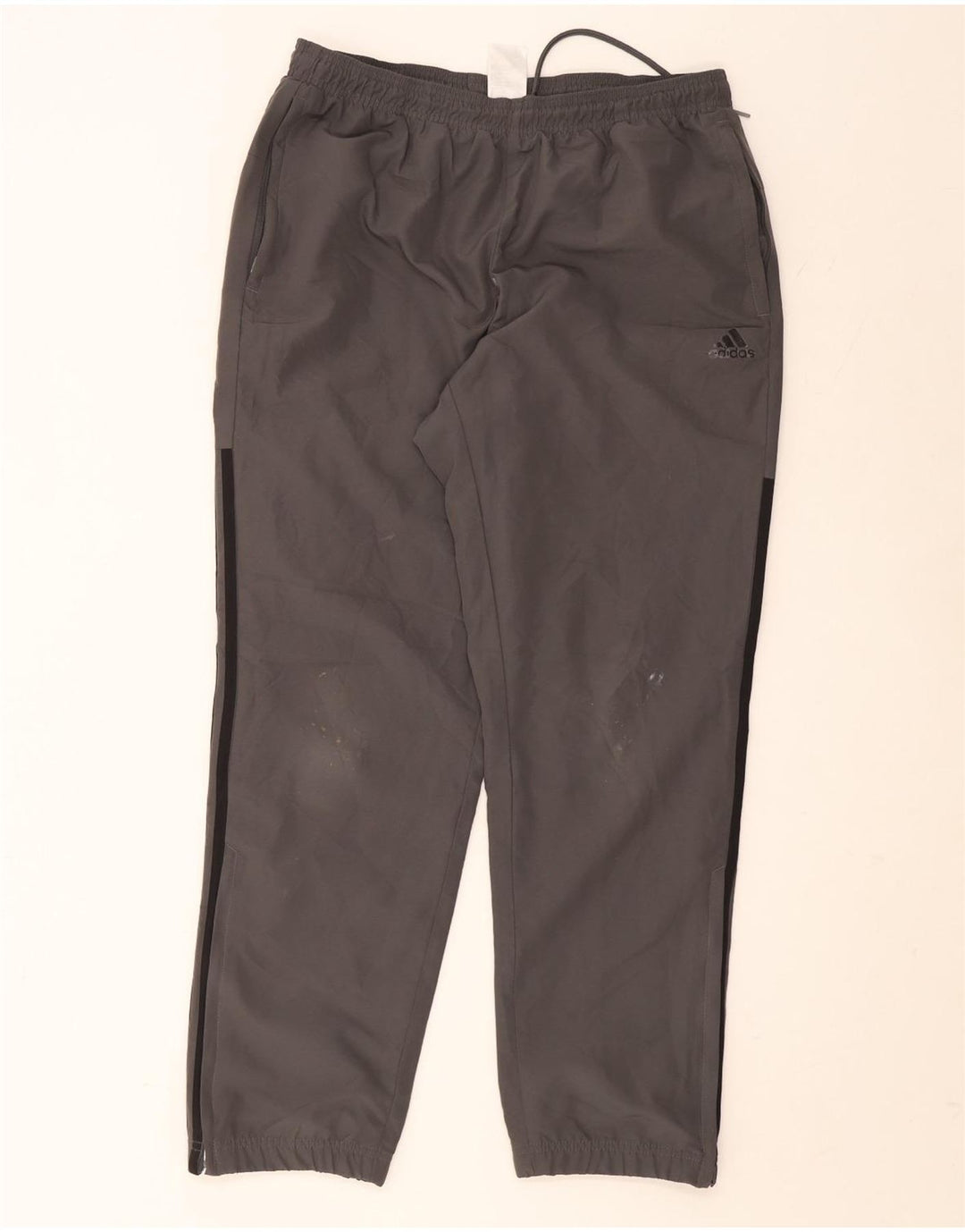 Calça de treino masculina Adidas Joggers grande poliéster cinza