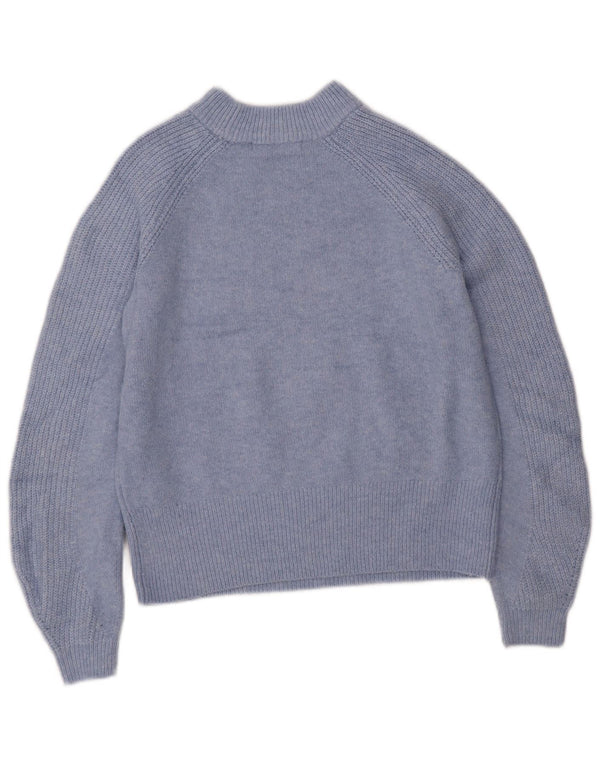Suéter feminino Marks & Spencer com gola tartaruga grande Reino Unido 6 XS azul