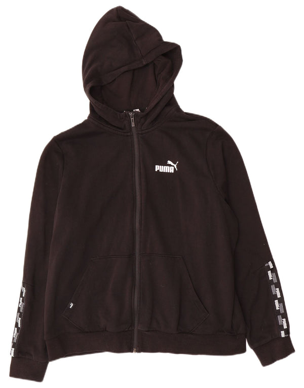 Suéter feminino Puma com capuz e zíper gráfico UK 18 XL algodão preto