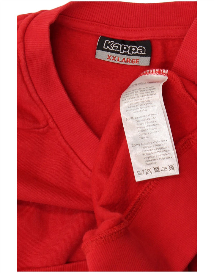 KAPPA moletom gráfico masculino jumper 2XL algodão vermelho