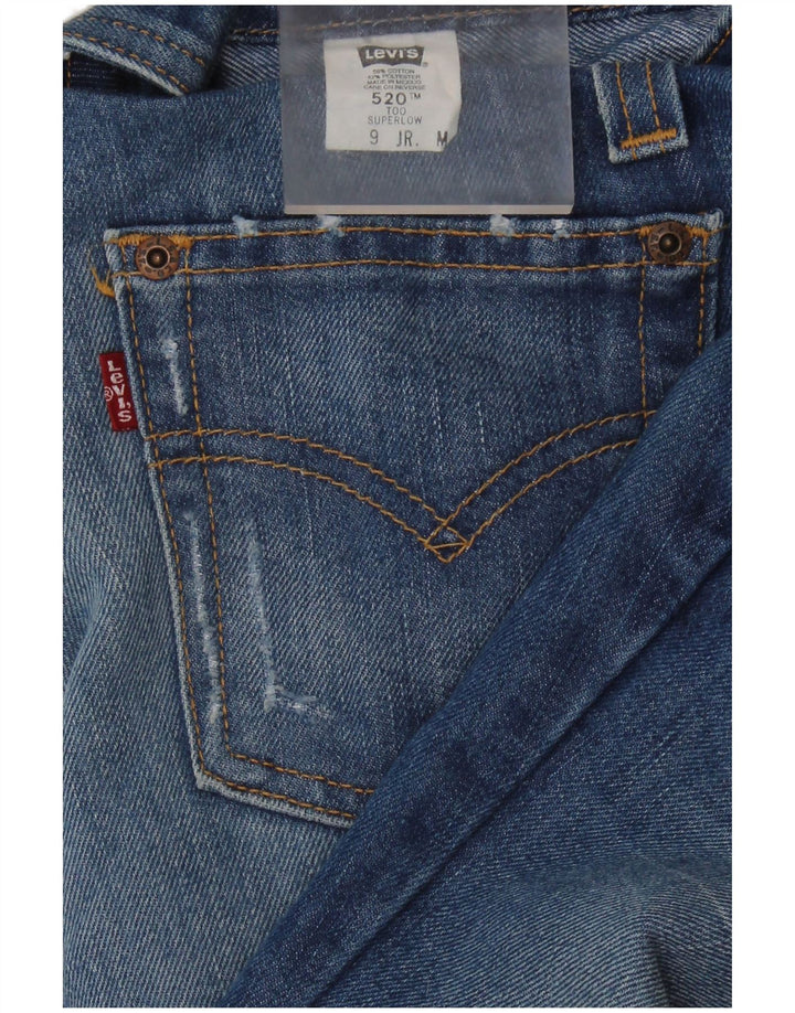 Calça jeans feminina LEVI'S 520 Super Low Bootcut médio W30 L33 azul algodão