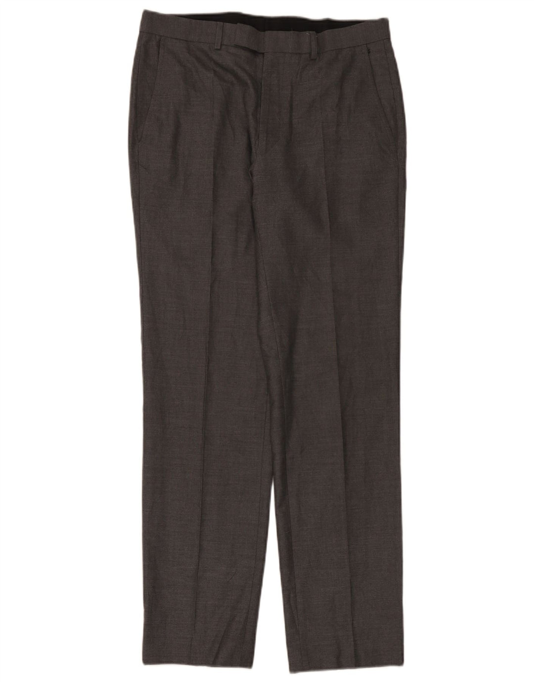 Calça masculina de terno reto Marks & Spencer sob medida W32 L33 cinza