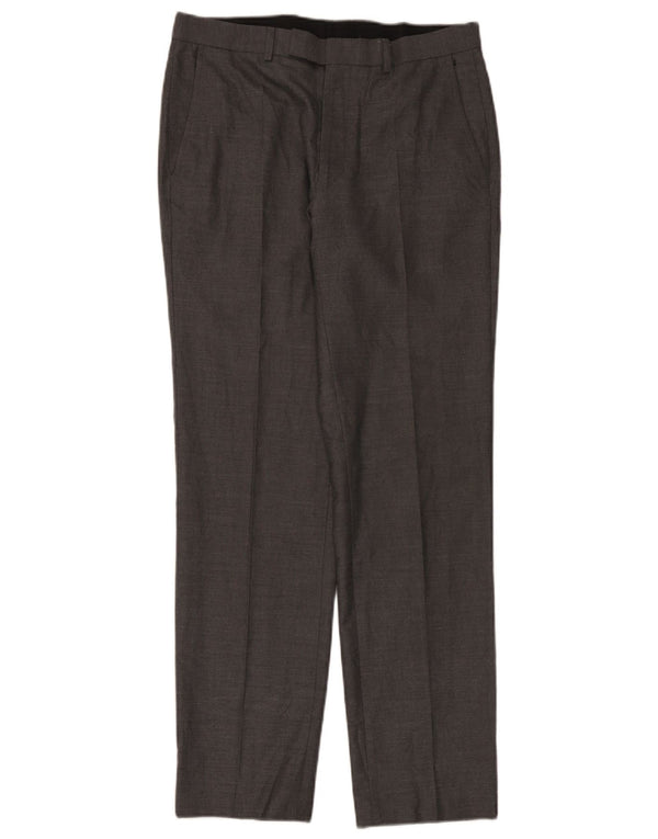 Marks & Spencer Mens Tailored Fit Straight Suit Trousers W32 L33 Grey