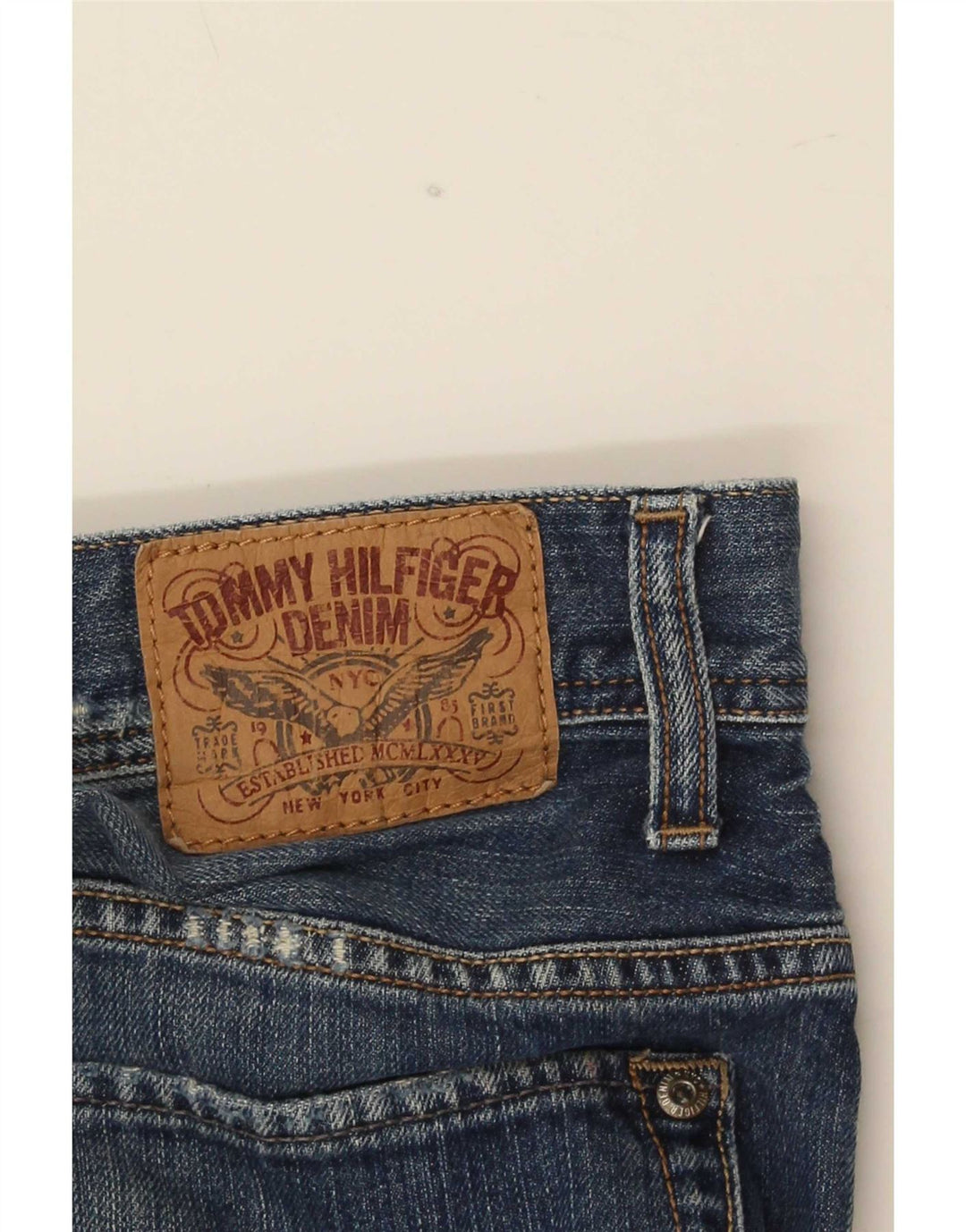 Tommy Hilfiger Masculino Ryder Zip Regular Straight Jeans W36 L32 Azul