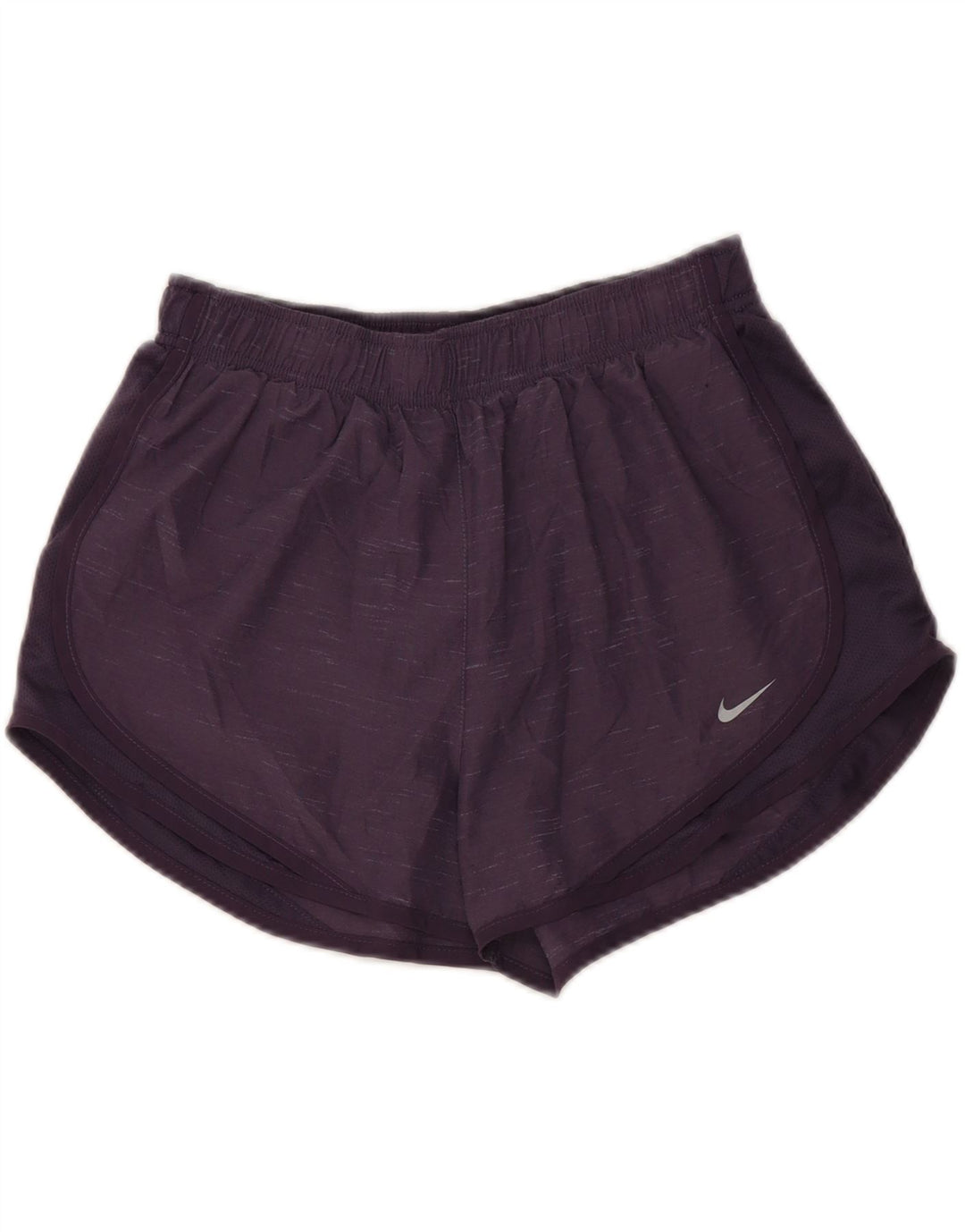 Shorts esportivo feminino Nike Dri Fit UK 14 médio roxo manchado de poliéster