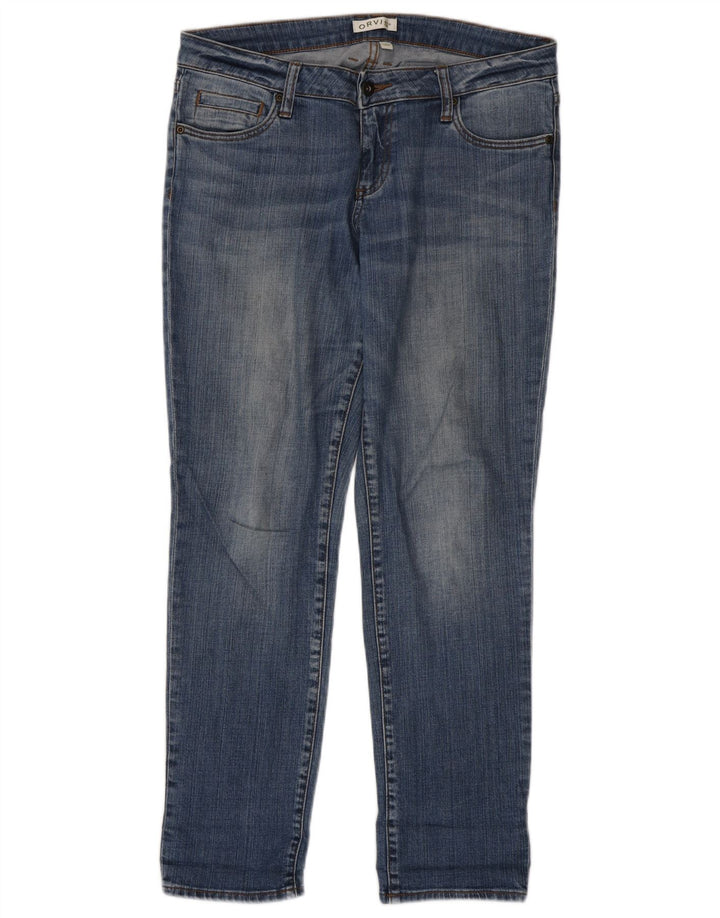 Orvis Jeans Slim Feminino US 8 Médio W34 L30 Azul Algodão