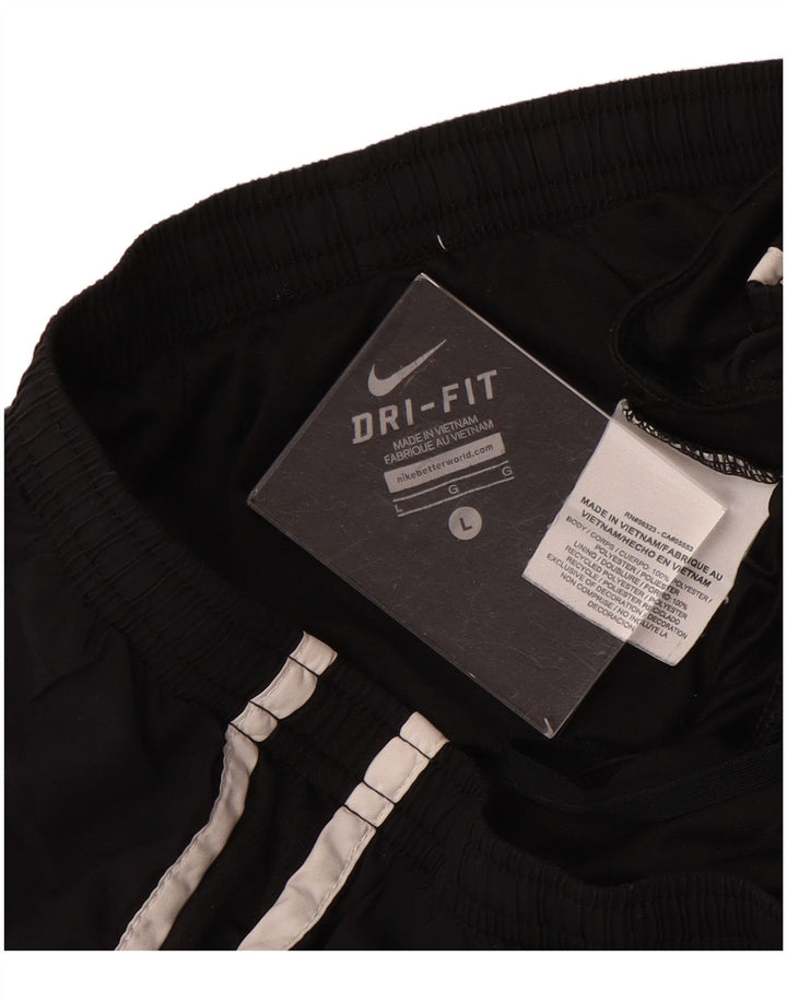Shorts esportivos femininos Nike Dri Fit UK 16 grande poliéster preto