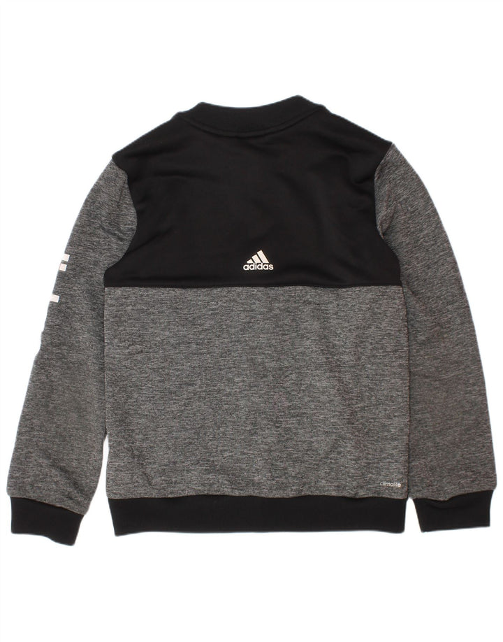 Jaqueta Adidas Boys Climalite Tracksuit Top 7-8 Anos Cinza Colorblock