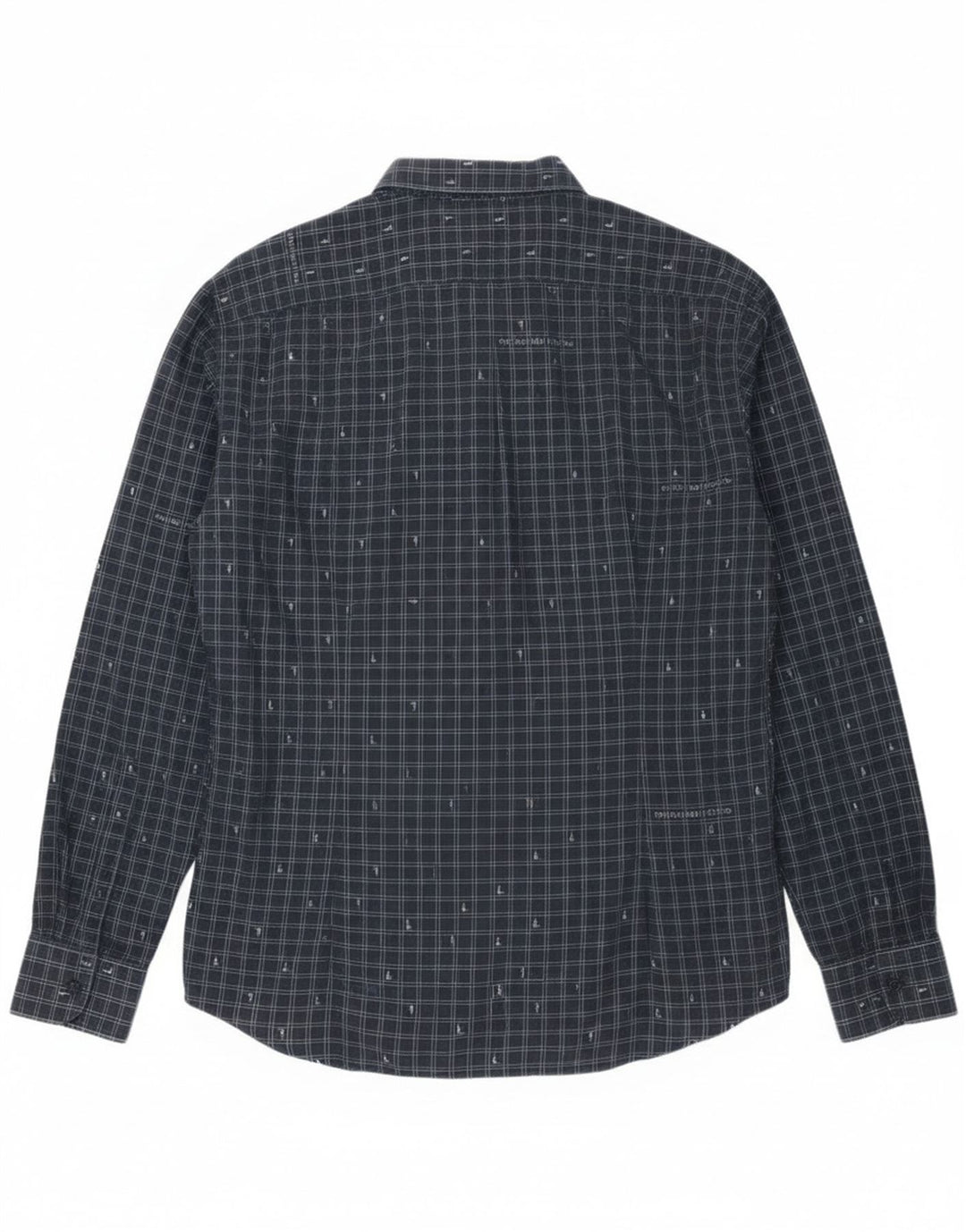 Trussardi Jeans Camisa masculina tamanho 42 grande azul marinho guingão