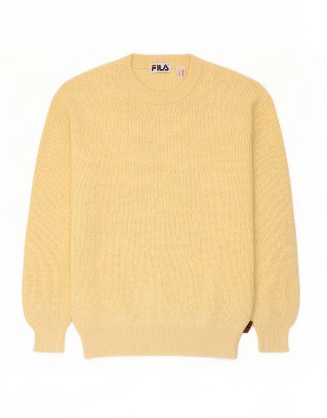 Suéter masculino Fila com gola redonda IT 50 algodão amarelo médio