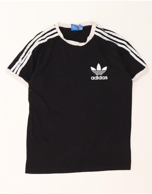 Adidas Mens Camiseta Top Médio Algodão Preto